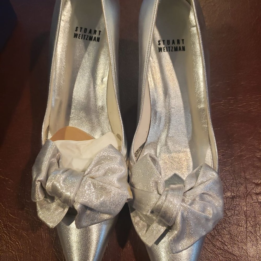 Stuart Weitzman Womens High Heel Missmesh Silver S